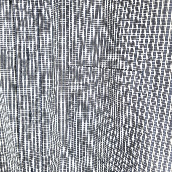 Mens Blue White Short Sleeve Shirt 15.5" Collar Towncraft Button Down    JH1842 - Picture 5 of 7